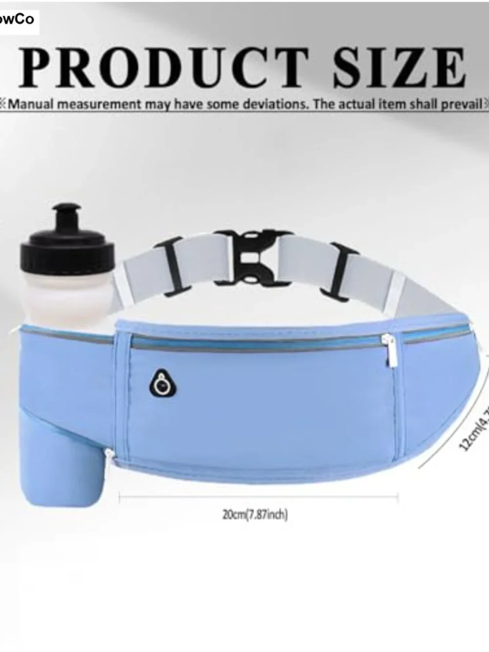 Running Belt with Water Bottle Holder, 3 Pockets, Crossbody Fanny Pack for Men